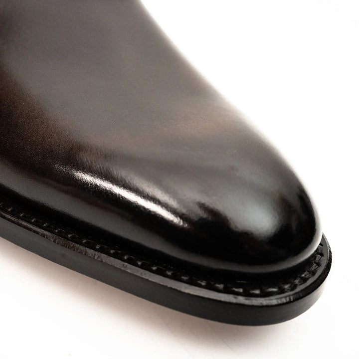 Dark Brown Plain-Toe Cow Leather Monk Shoes
