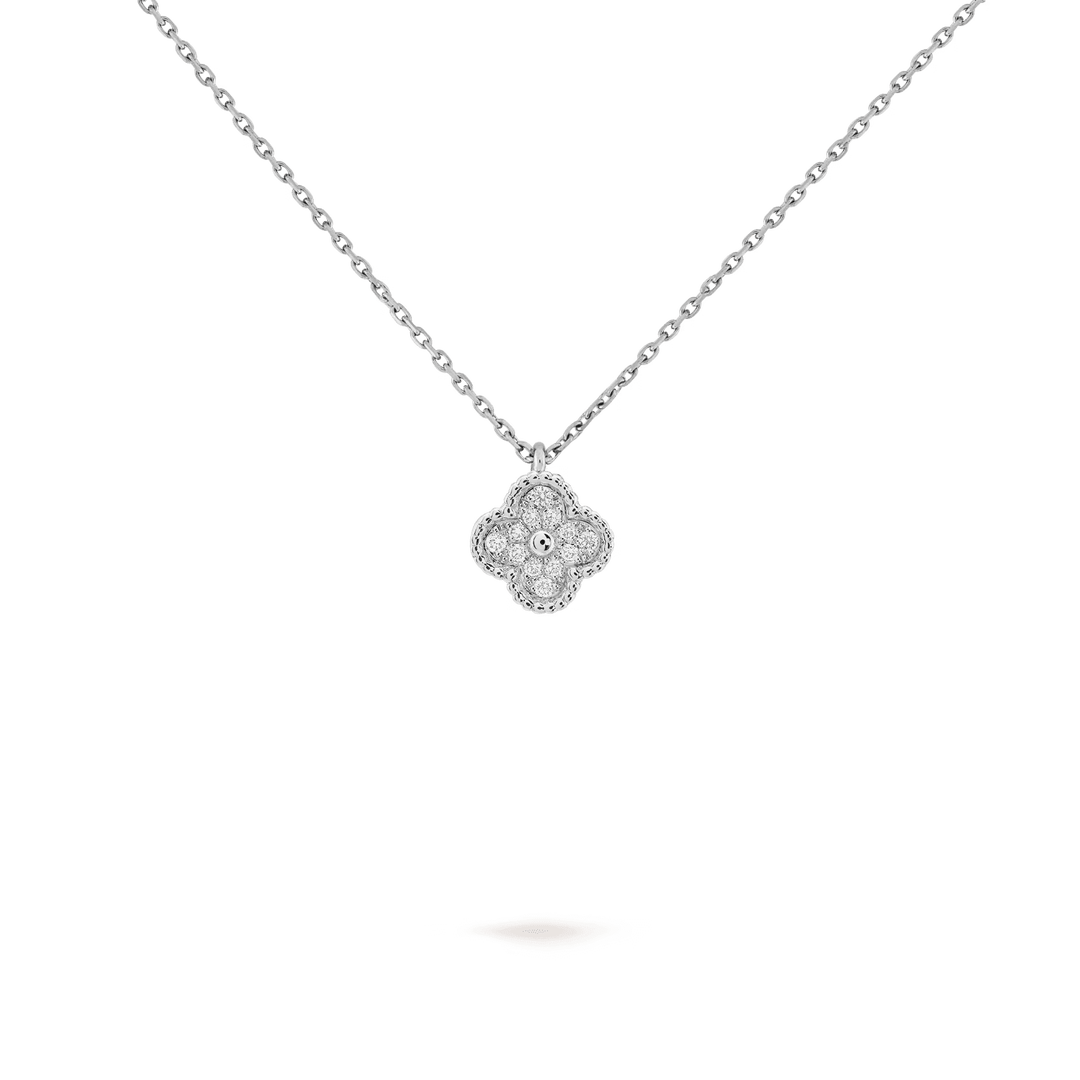 Van Cleef & Arpels Sweet Alhambra pendant 18K white gold, Diamond - Fine jewelry piece with elegant design.