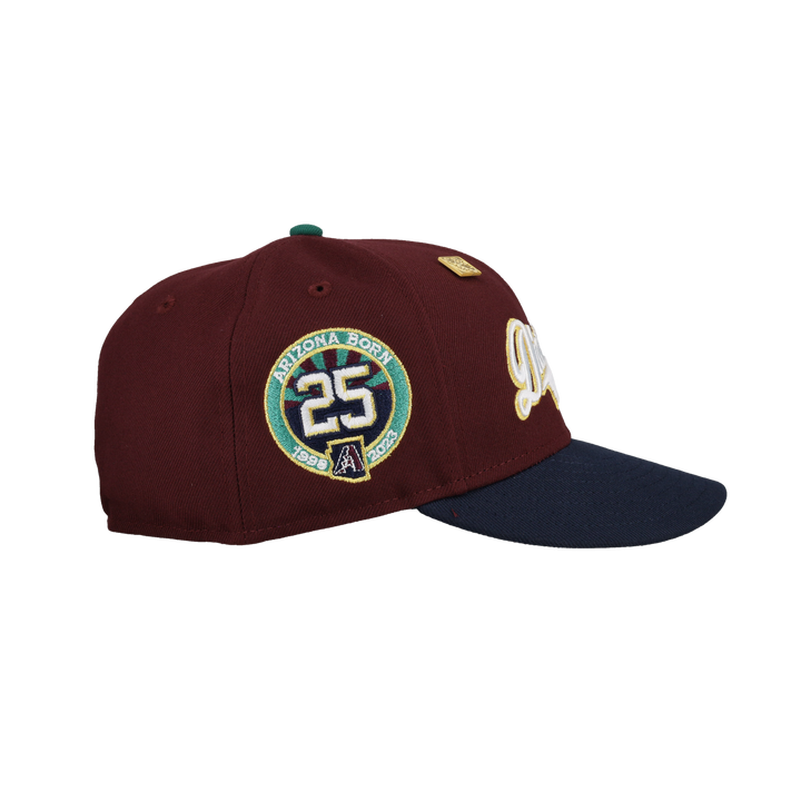 Arizona Diamondbacks 25th Anniversary Gold Script 59Fifty Fitted Hat