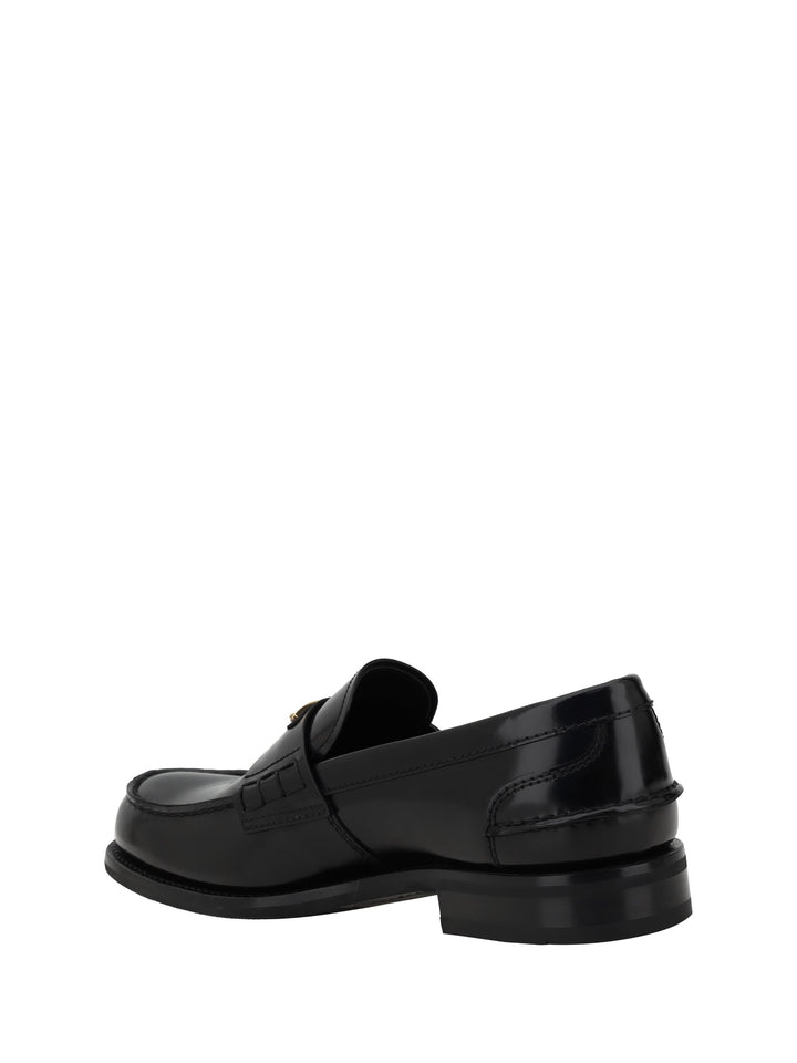 Prada Men Triangular Plaque Loafers