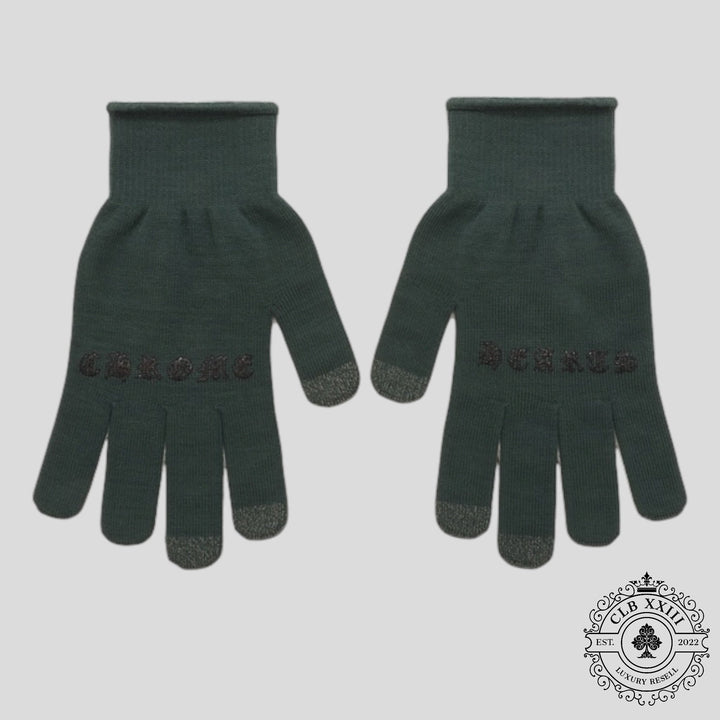 Chrome Hearts Work Gloves in Midnight Green