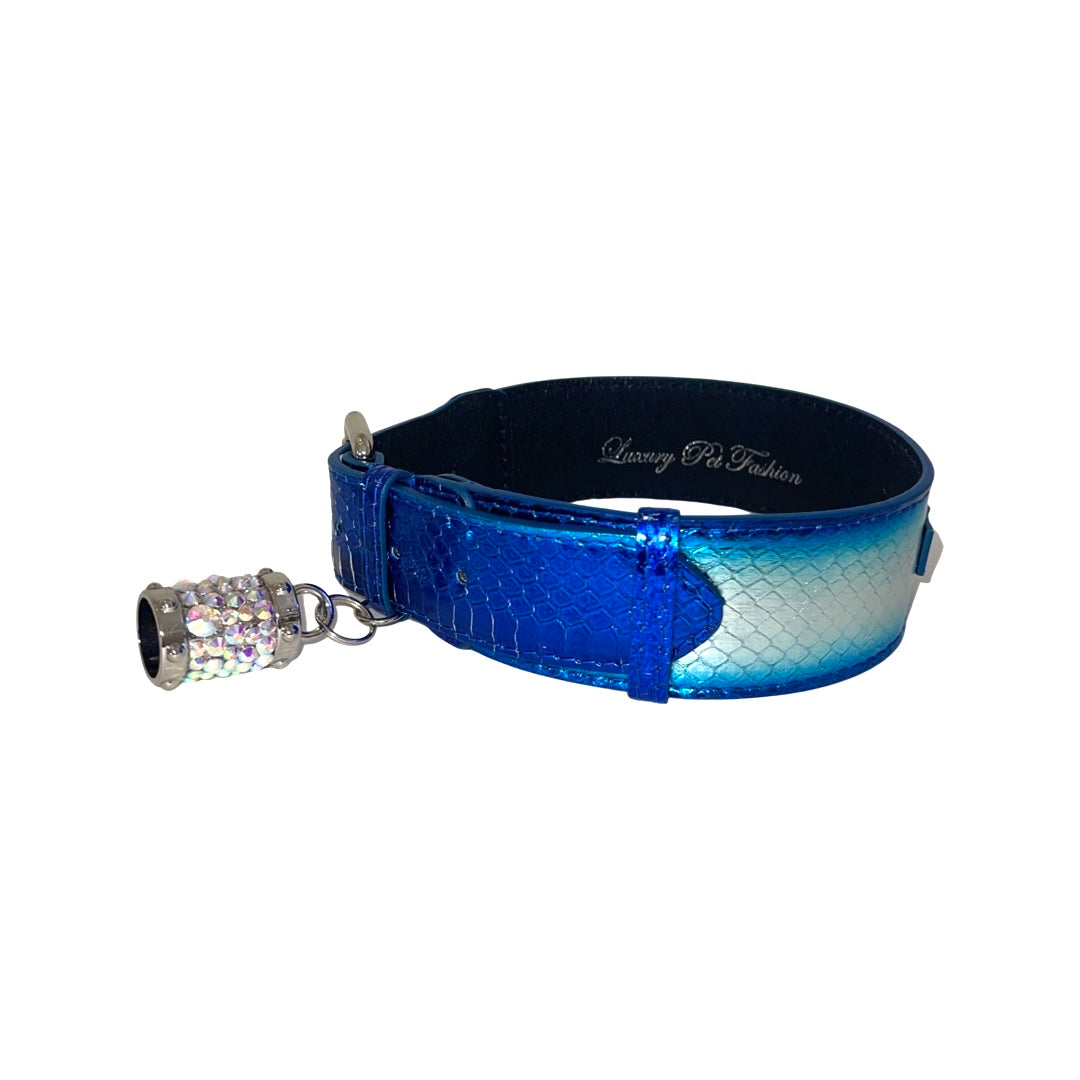 Multi-Tone Blue &amp; Silver Snake Classic Collar