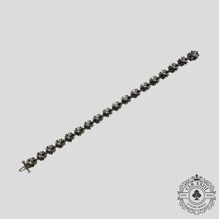CHROME HEARTS Tiny Plus Sterling Silver Bracelet – 7” Authentic