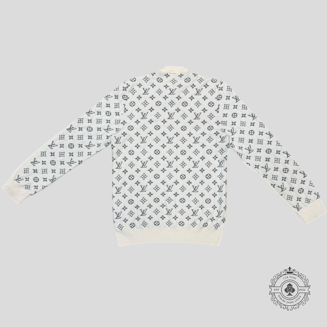 Louis Vuitton Half Monogram Cashmere Sweater in White