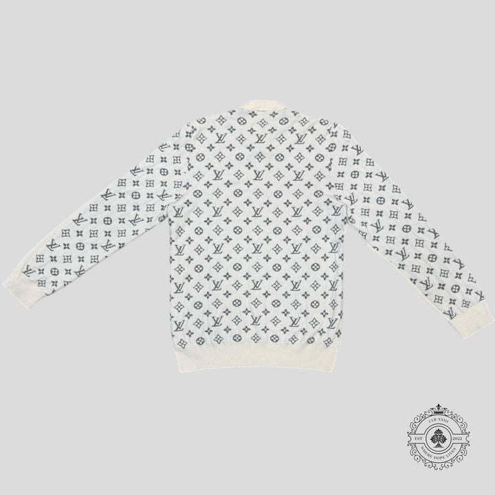 Louis Vuitton Half Monogram Cashmere Sweater in White