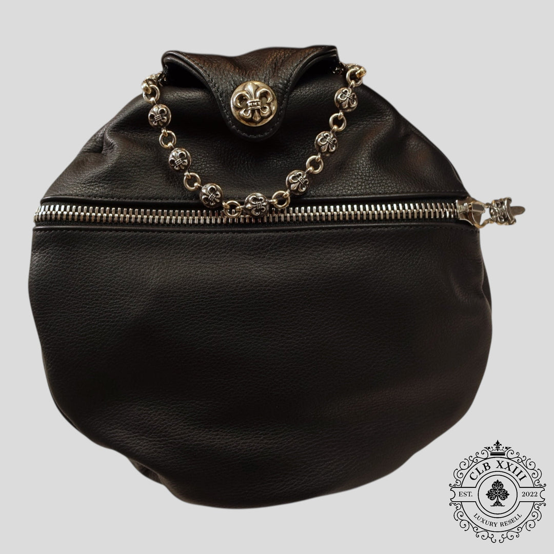 Chrome Hearts Fleur Patch Leather Duffle in Black