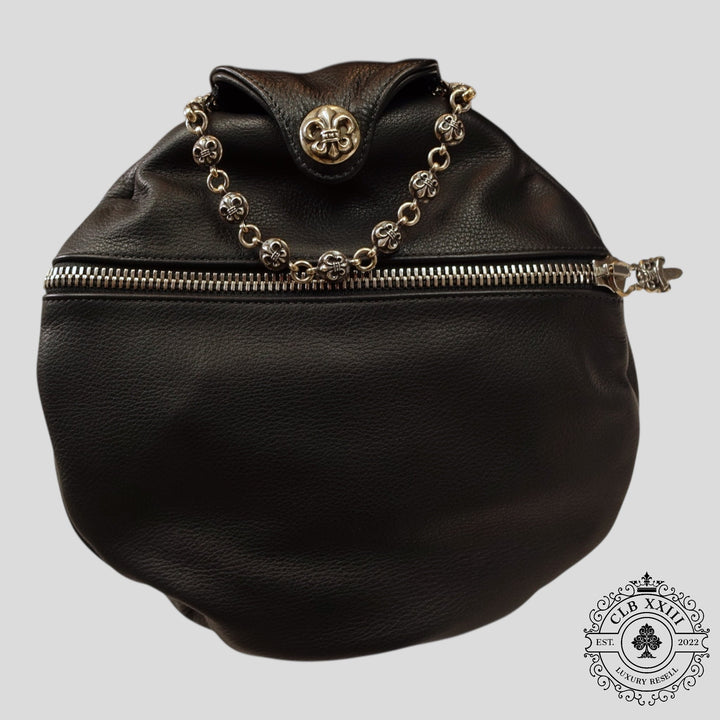 Chrome Hearts Fleur Patch Leather Duffle in Black