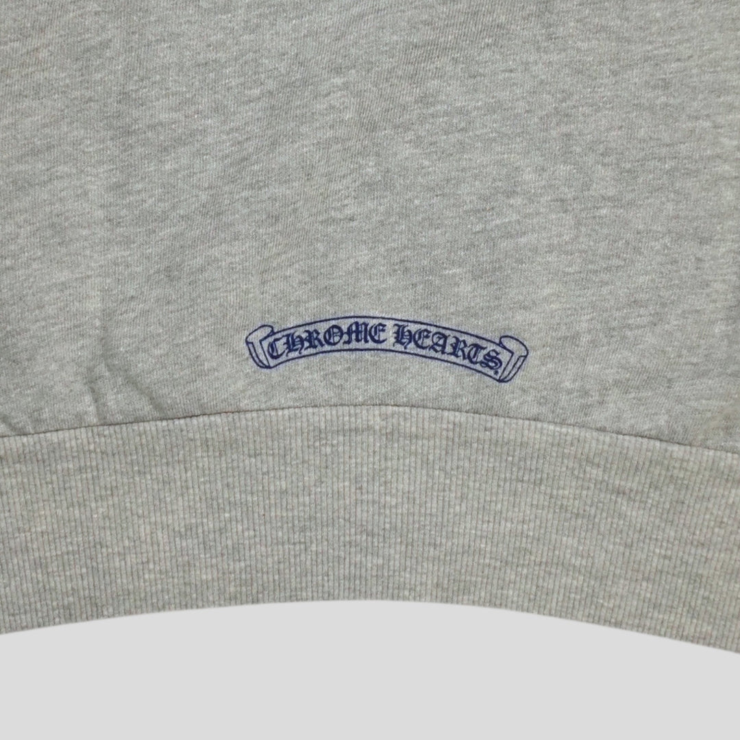 Chrome Hearts Women's Triple Cross CH Flocked Crewneck in Grey