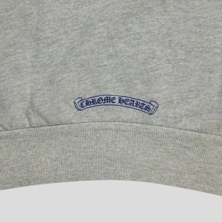 Chrome Hearts Women's Triple Cross CH Flocked Crewneck in Grey