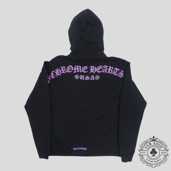 Chrome Hearts F&F Hoodie in Black / Purple