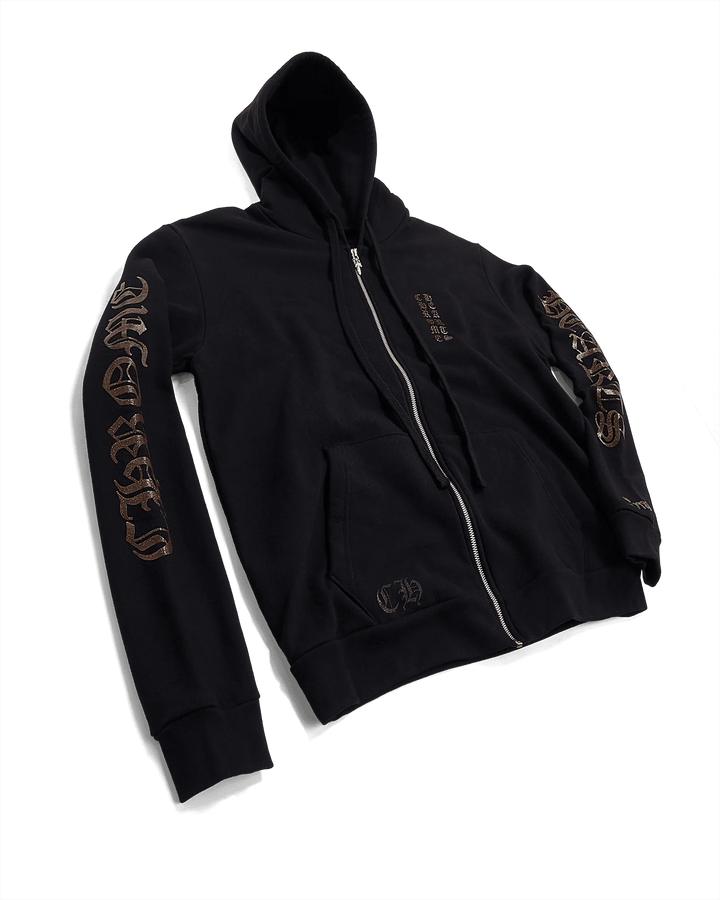 Chrome Hearts 1988 Zip Hoodie Black & Brown Glitter