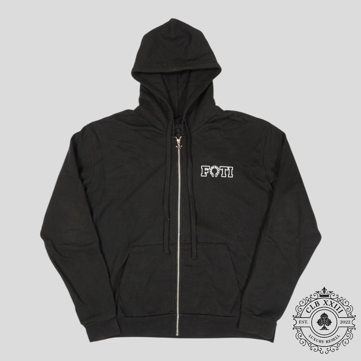 Chrome Hearts Foti Zip Up Hoodie in Black/White