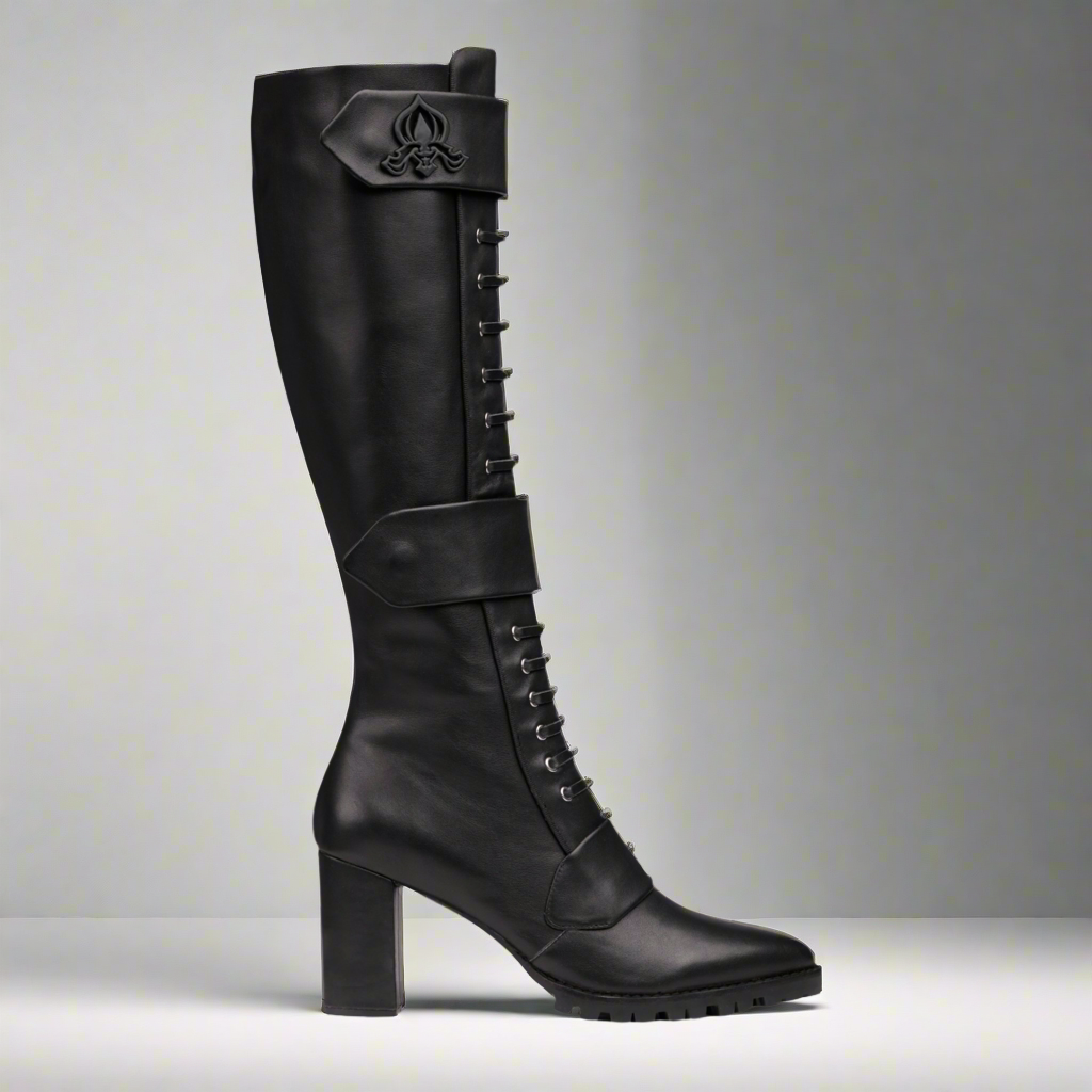 Michaela V Aspen Marta Black Leather Boots