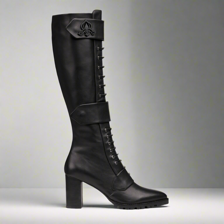 Michaela V Aspen Marta Black Leather Boots