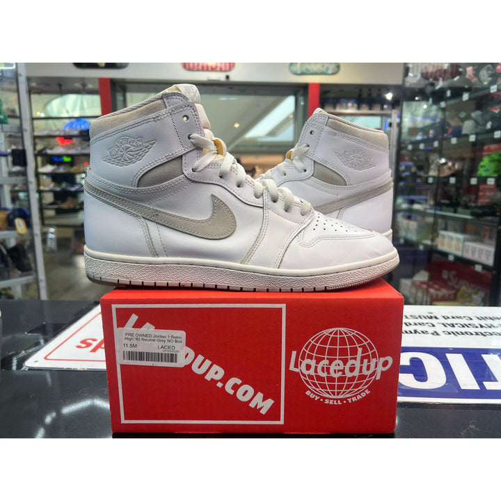 PRE OWNED Jordan 1 Retro High '85 Neutral Grey NO Box