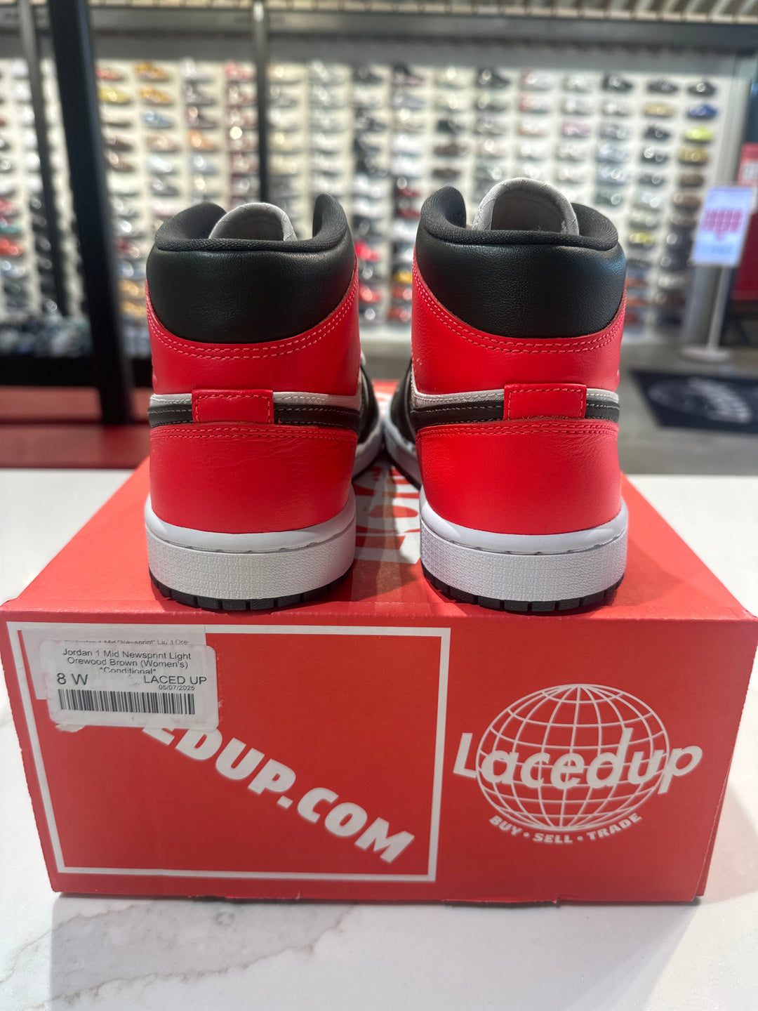 Jordan 1 Mid Newsprint Light Orewood Brown (Women&
