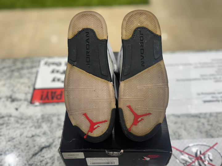 PRE OWNED Jordan 5 Retro Fire Red Silver Tongue (2020) (PS)