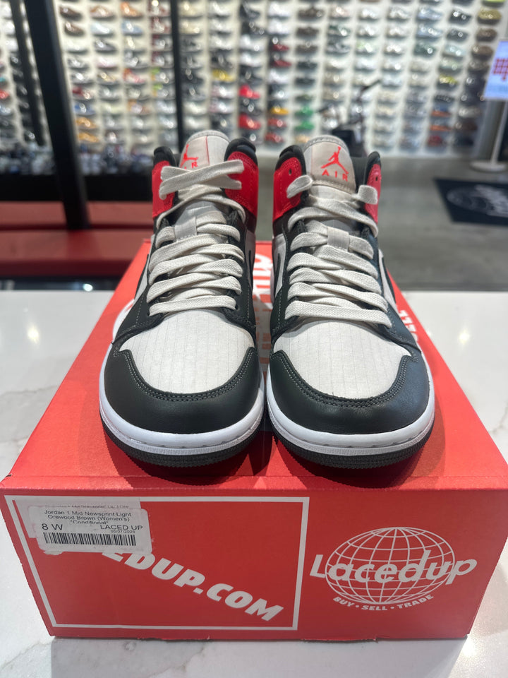 Jordan 1 Mid Newsprint Light Orewood Brown (Women&