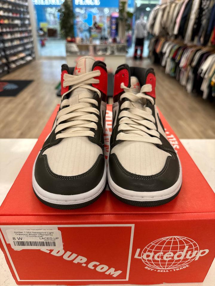 Jordan 1 Mid Newsprint Light Orewood Brown (Women&