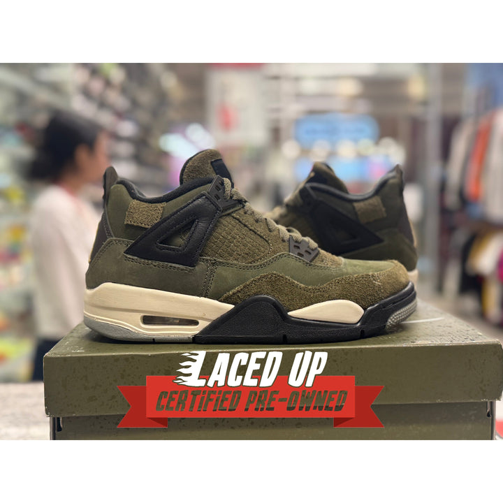 PRE OWNED Air Jordan Retro 4 "Craft Medium Olive" GS