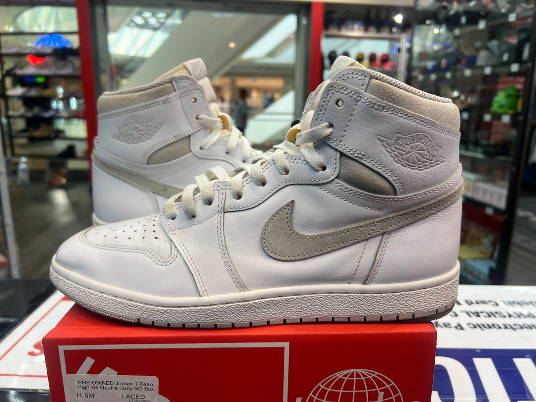 PRE OWNED Jordan 1 Retro High '85 Neutral Grey NO Box
