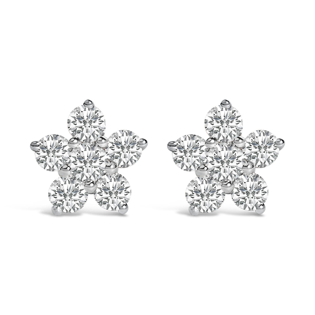 10K White Gold 1/2 Cttw Lab Grown Diamond Star Stud Earrings