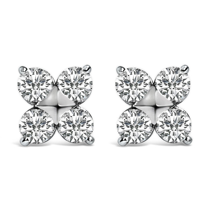 10K White Gold 1/2 Cttw Lab Grown Diamond Snowflake Stud Earrings