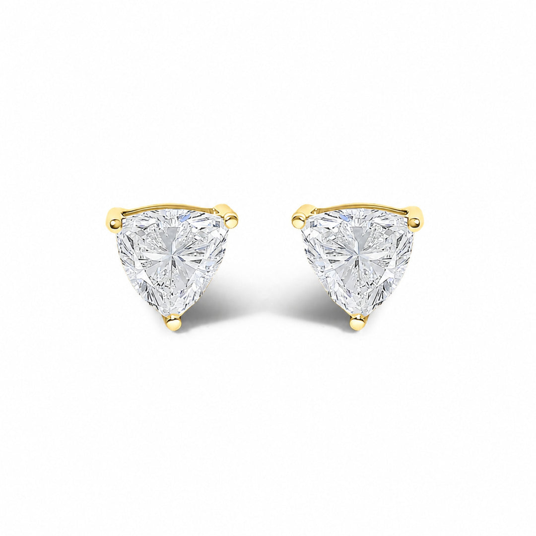 14K White Gold 1/2 Cttw Lab Grown Trillion Cut Solitaire Diamond Stud Earrings