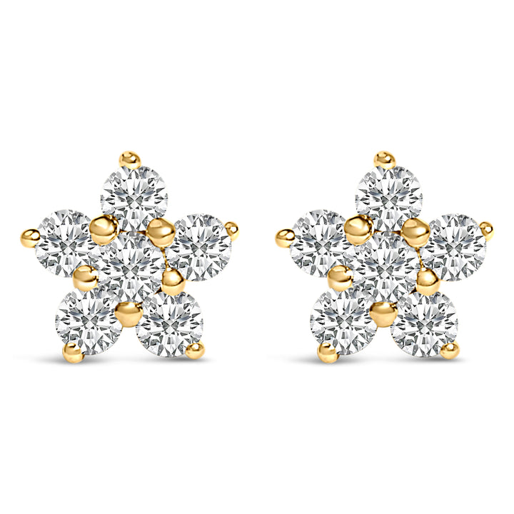 10K White Gold 1/2 Cttw Lab Grown Diamond Star Stud Earrings
