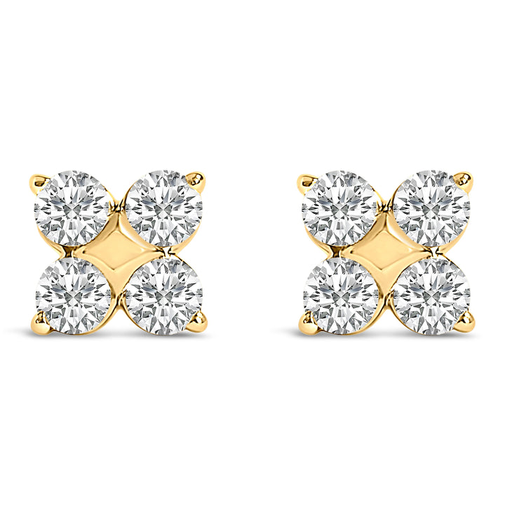 10K White Gold 1/2 Cttw Lab Grown Diamond Snowflake Stud Earrings