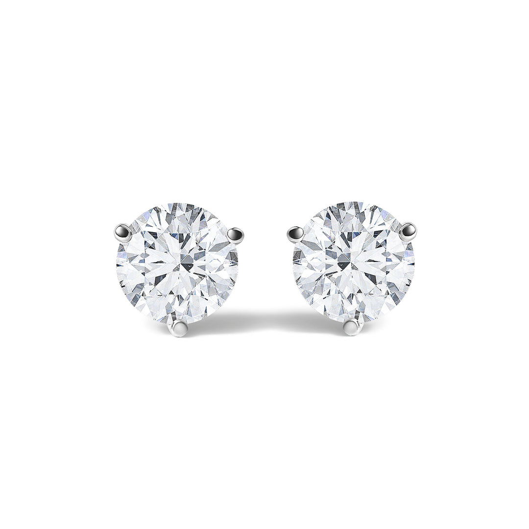 14K White Gold 1.00 Cttw Lab Grown Diamond Martini Set Round Solitaire Stud Earrings