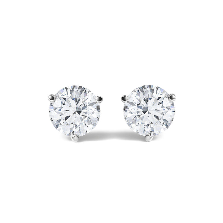 14K White Gold 1.00 Cttw Lab Grown Diamond Martini Set Round Solitaire Stud Earrings