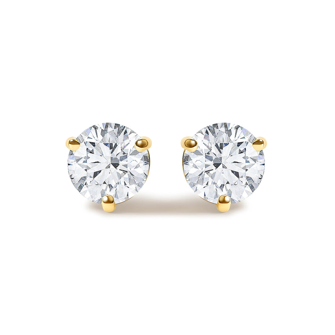 14K White Gold 1.00 Cttw Lab Grown Diamond Martini Set Round Solitaire Stud Earrings