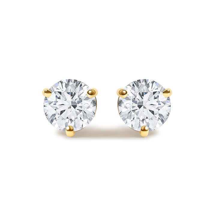14K White Gold 1.00 Cttw Lab Grown Diamond Martini Set Round Solitaire Stud Earrings