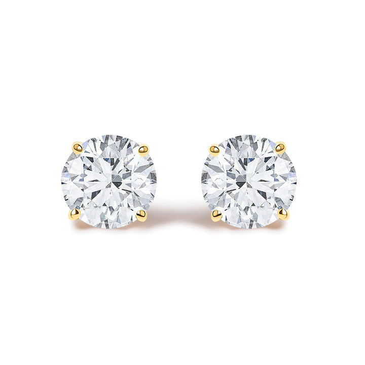 14K White Gold 1/2 Cttw Round Lab Grown Diamond Solitaire Stud Earrings with Push Backs