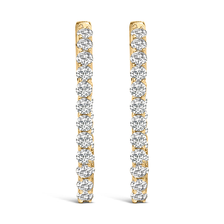 14K White Gold 1.0 Cttw Oval Lab Grown Diamond Hoop Earrings