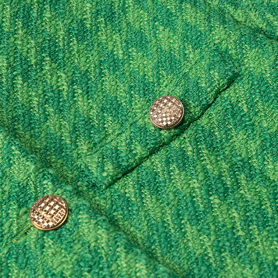 Emerald Green Tweed-Style Short Jacket For Women, SoHo, BYMANYC New York.