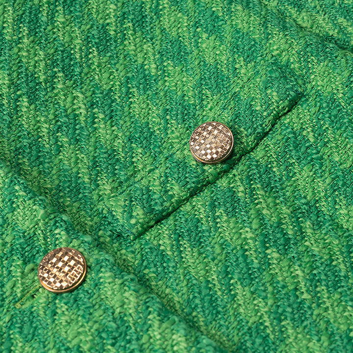 Emerald Green Tweed-Style Short Jacket For Women, SoHo, BYMANYC New York.