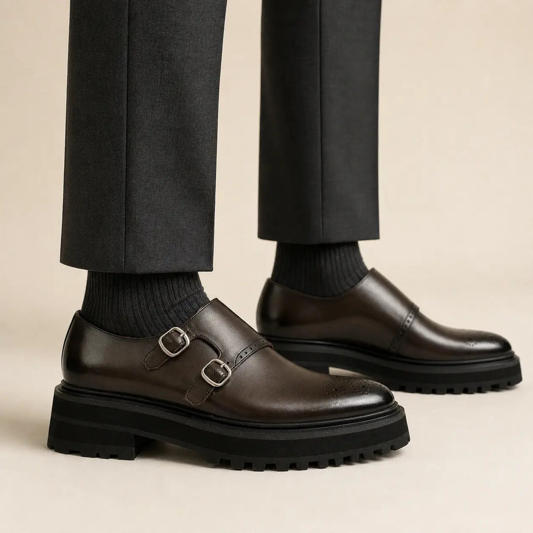 Coffee Double - Monk Chunky Loafers