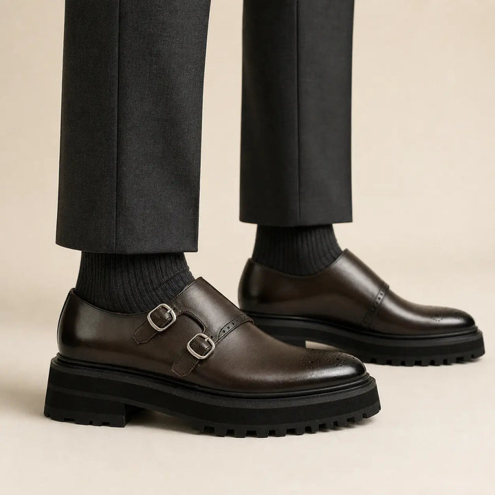 Coffee Double - Monk Chunky Loafers
