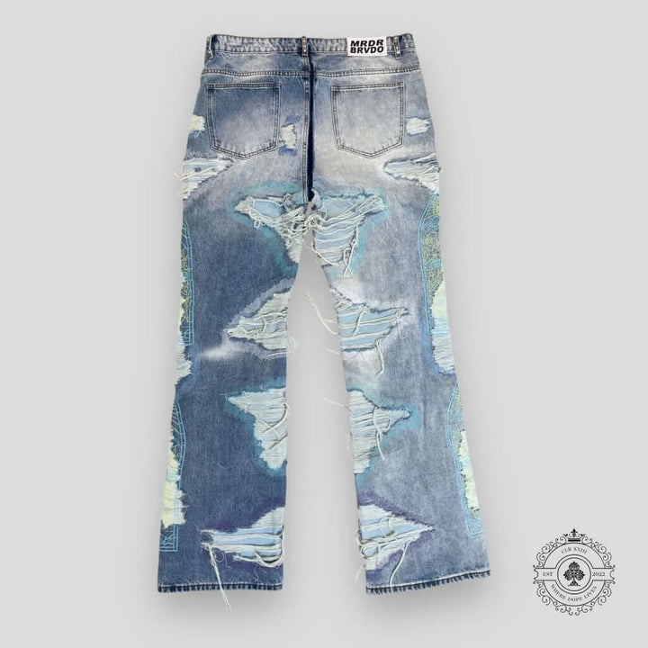Who Decides War Stud Distressed Denim with Side Embroidery