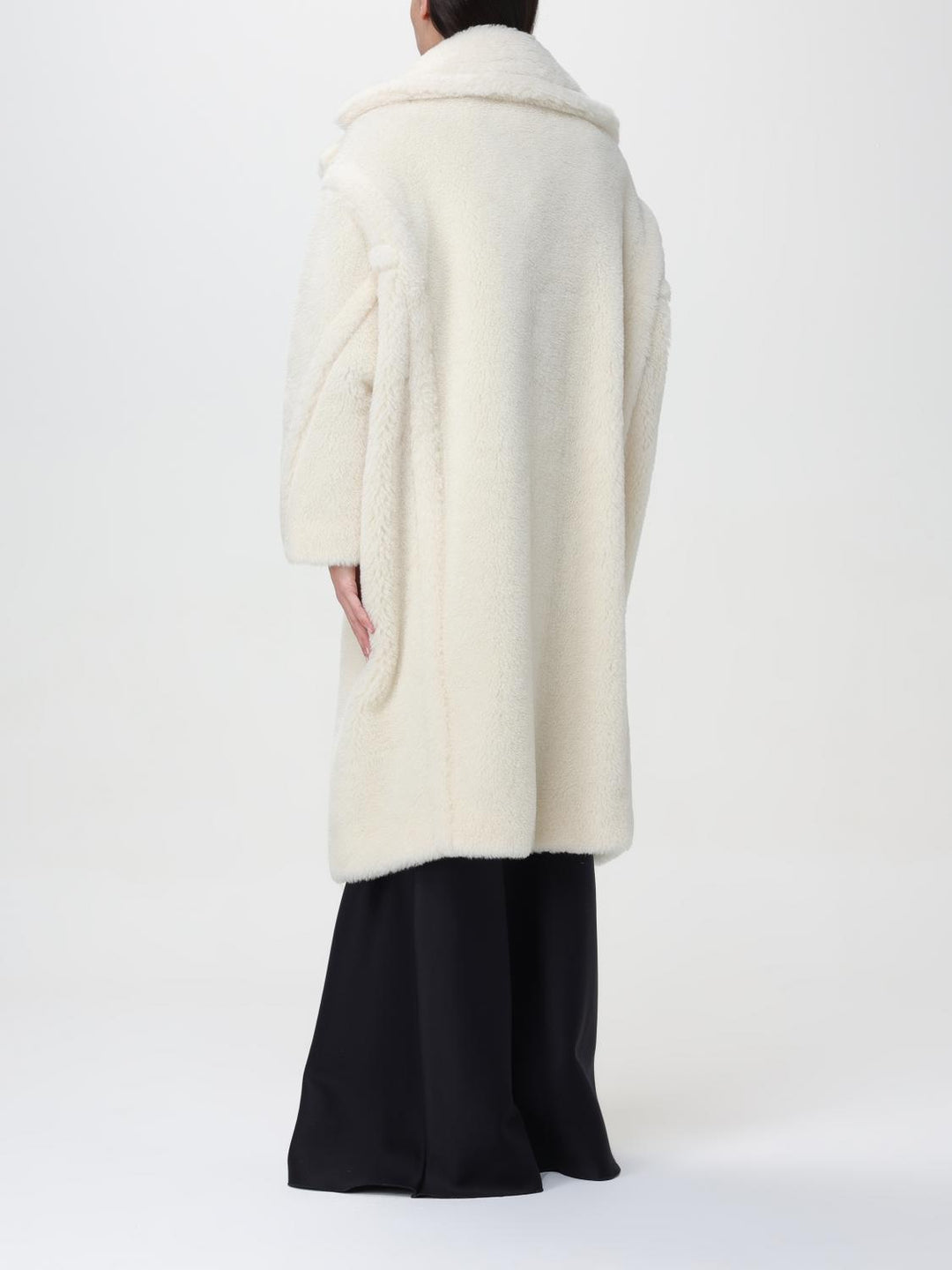 Max Mara Fur Coat Woman White