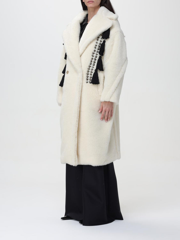 Max Mara Fur Coat Woman White