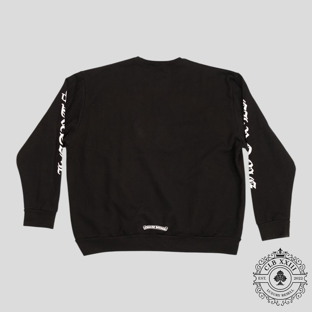 CHROME HEARTS NECK LOGO CREWNECK SWEATSHIRT - BLACK