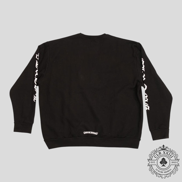 CHROME HEARTS NECK LOGO CREWNECK SWEATSHIRT - BLACK