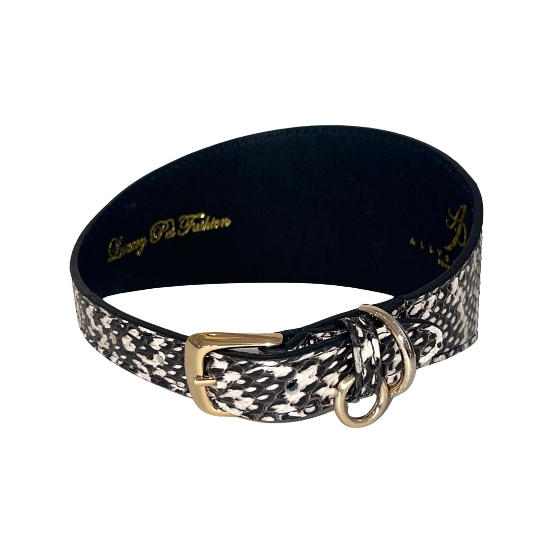 Black &amp; White 3” Wide Style Snake Collar