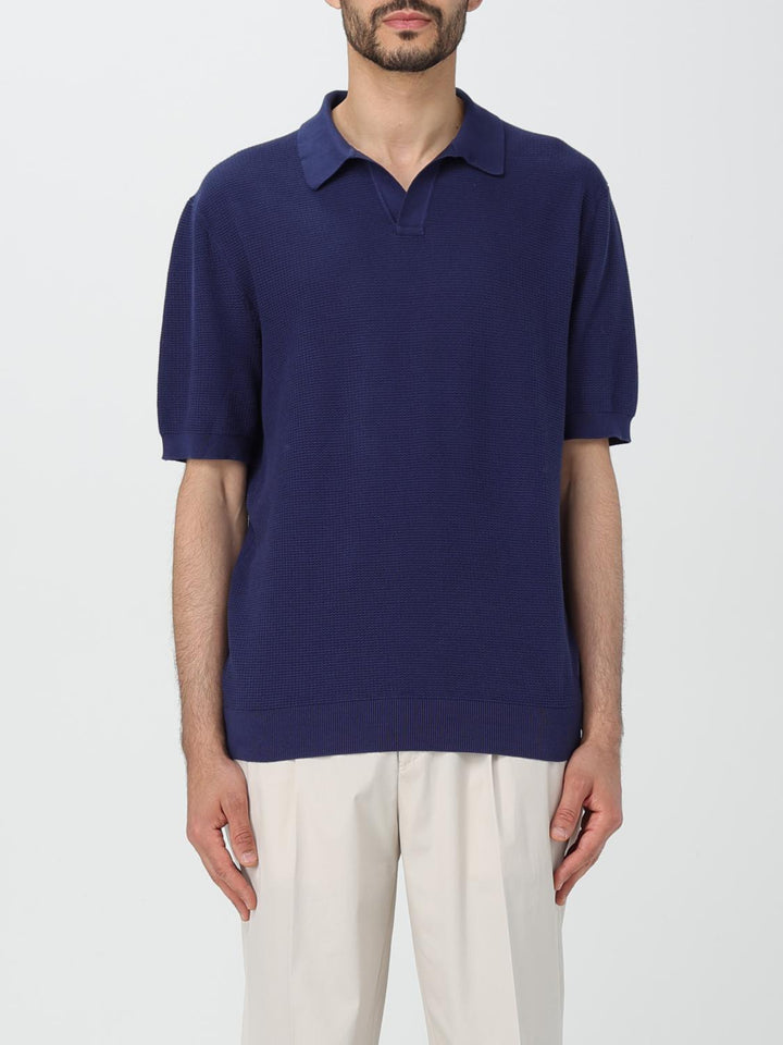 Zegna Polo Shirt Men Blue