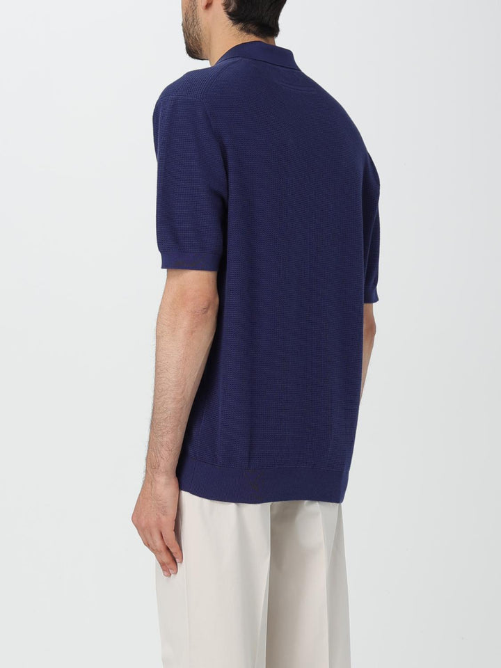 Zegna Polo Shirt Men Blue
