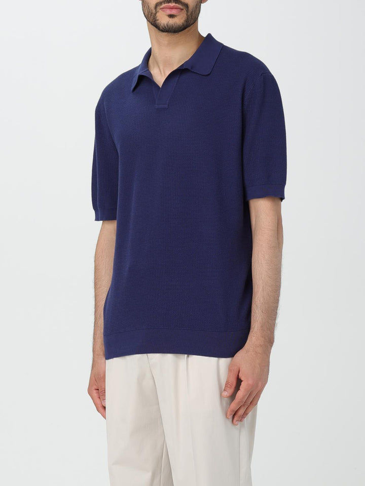 Zegna Polo Shirt Men Blue