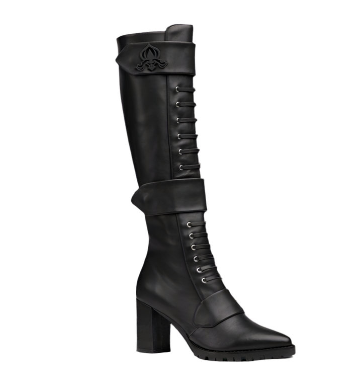 Michaela V Aspen Marta Black Leather Boots